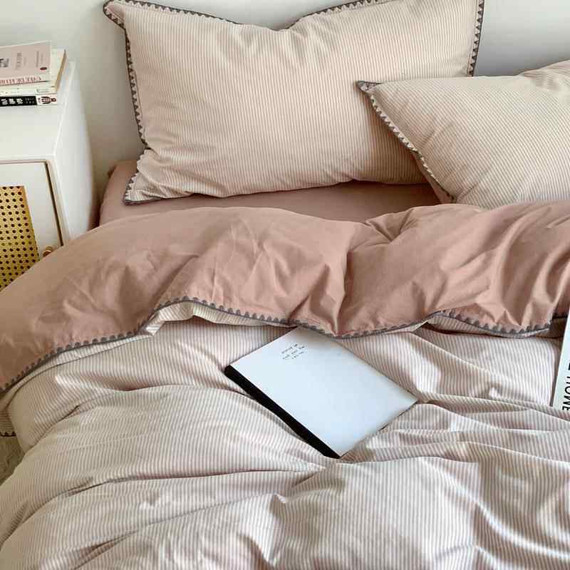 A轻奢水洗棉纯床上四件套100全棉被套简床约床yd11品单三件套类床