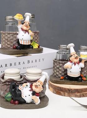 样板间餐厅酒店饭店蛋糕店创意厨房厨师调料瓶小摆件餐桌装饰品