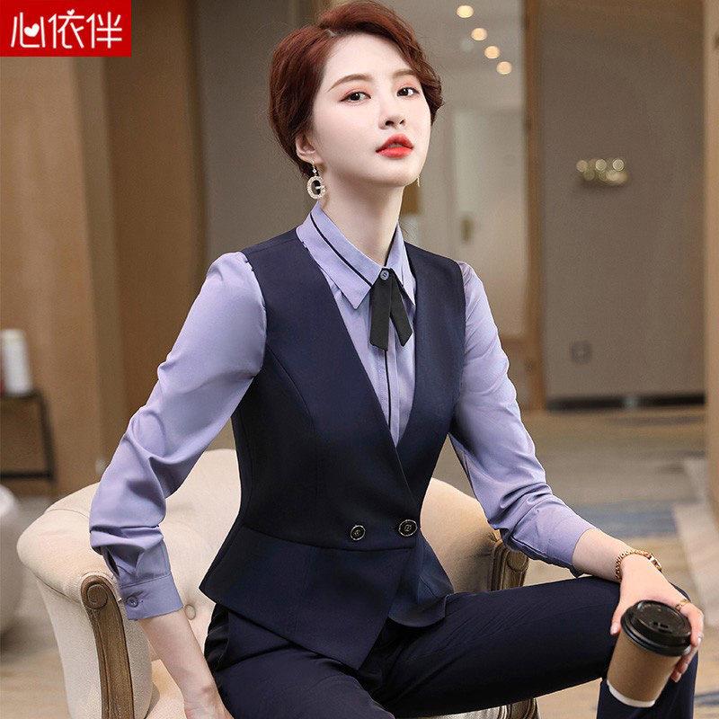 职业装西装马甲套装女春秋外穿气质工装内搭马夹背心西服工作服春