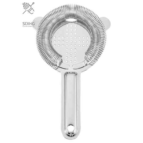 SOING 304不锈钢滤冰器 十字过滤器滤冰块果渣鸡尾酒调酒隔冰滤网