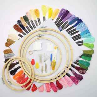 23cm 50色十字绣套装 20cm 15cm 26cm竹绷 13cm