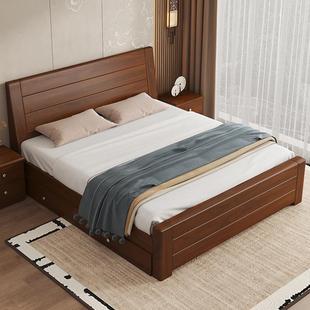 实3641木床式 1.8米加厚双人床经.济型简租约家用15米出房中单人床