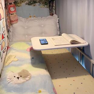 宿舍床上桌悬空侧边可旋转折叠寝室上下铺小桌子可移动升降电脑桌