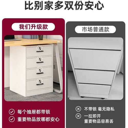 文件柜料CTG0029K柜办公桌下收柜办公室小柜子带锁储物纳柜矮柜木