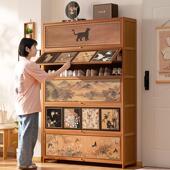 中古风鞋 架子简约大容纳地客厅入户收柜2量0385F 柜门口一体家用鞋