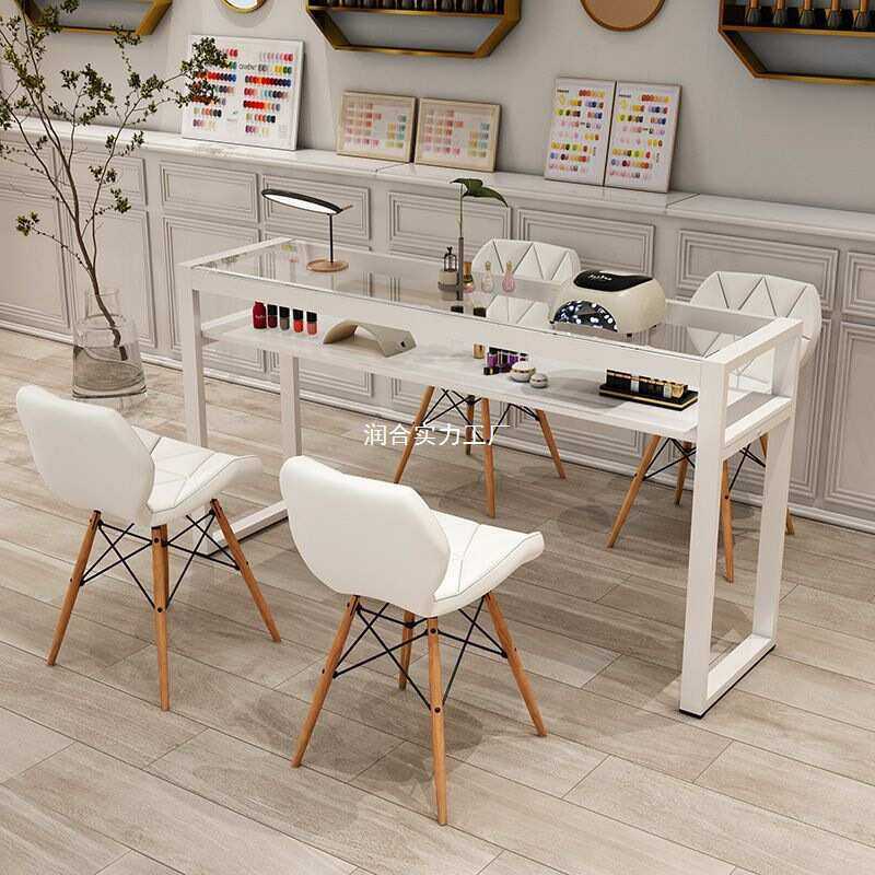 美甲桌椅套装钢化玻璃工作台日式单双人桌子美甲店简约美容,商业/办公家具,美甲台,淘宝优惠券,粉丝福利购,淘宝优惠卷