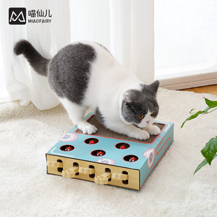 新款 宠物实木打地鼠玩具猫咪玩具瓦楞纸猫抓板猫猫狗用品逗猫玩具