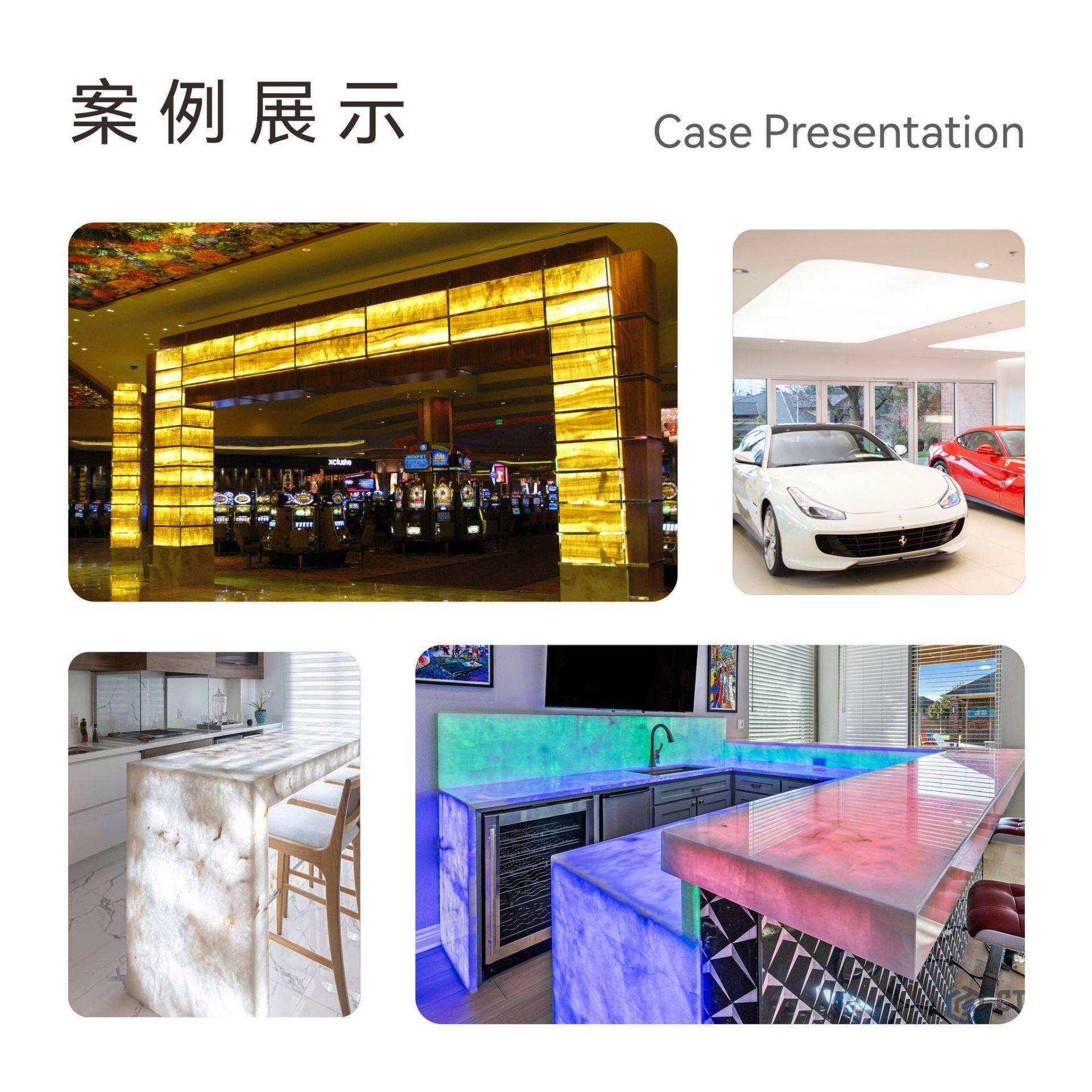 LED软灯板透光奢石大理石氛围岛台背光源DYI发光软灯片可调光灯带