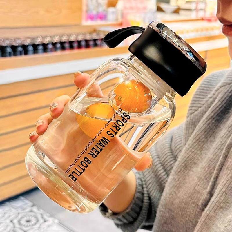 2026新款玻璃杯大容量1000ml磁吸茶水分离泡茶杯可携式水杯2升水