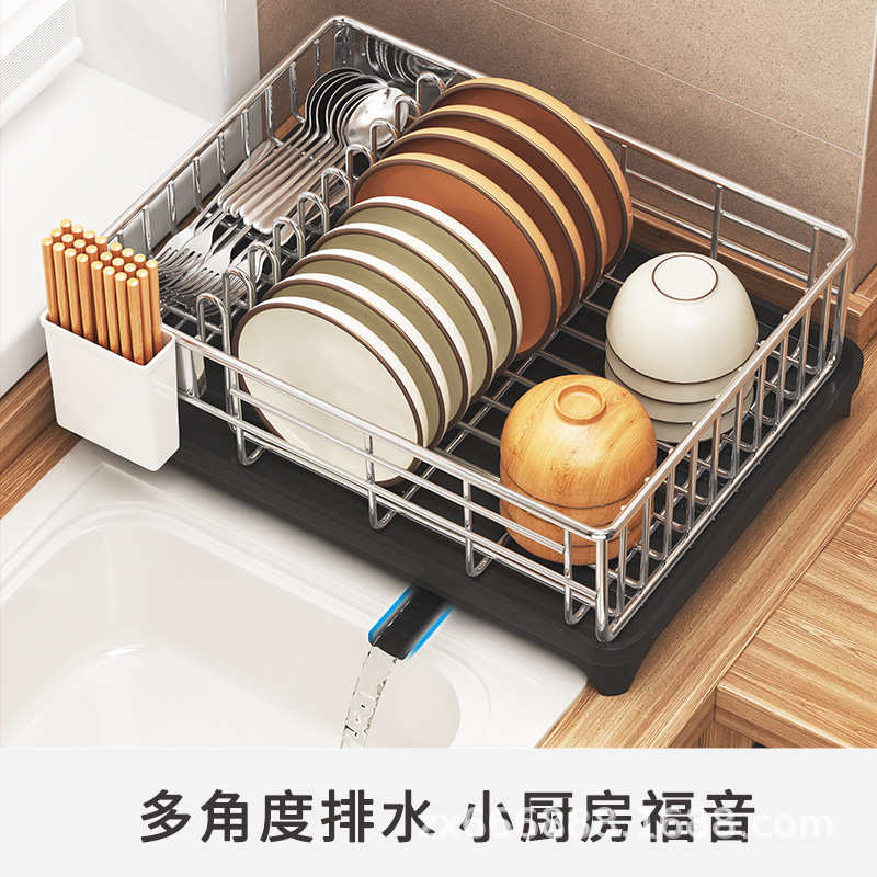 304不锈钢碗架厨房置物架台面碗碟碗盘沥水架子家用晾碗筷收纳架