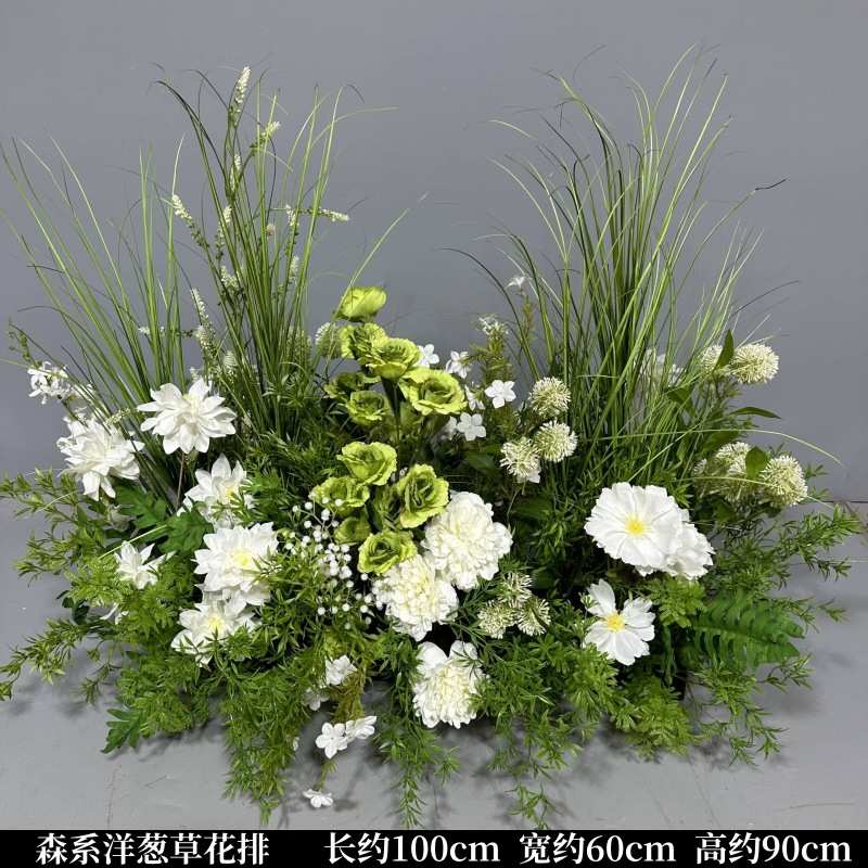 婚庆花艺装饰森系地排花婚礼酒店商业美陈造景布置仿真绢花路引花