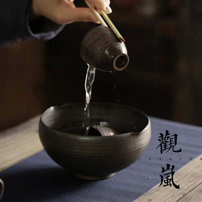 手工薄胎水洗个性铁釉小茶洗中式陶瓷建水功夫茶具配件杯洗抹茶碗