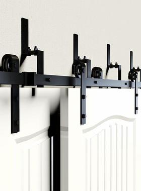 美式谷仓吊门金轨吊滑门44541门移双轨重叠款双门推拉门五配件全