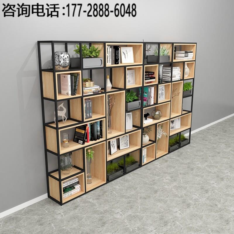 办公室隔断展示架北欧铁艺置物架落地多层书架客厅实木屏风收纳架