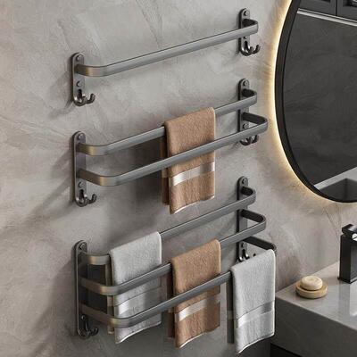 towel rack non perforated bathroom suction cup hanger bath