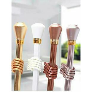 阳台加厚弧形窗帘杆90度直角l型u型弯角凸窗整体转动罗马杆