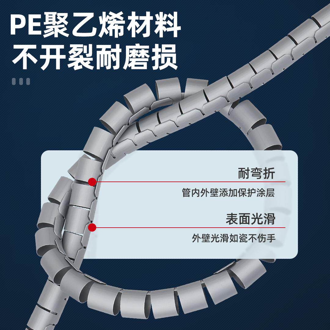 新款直销PE理线管电线收纳理线器开口式包线管束线整理固定保护套