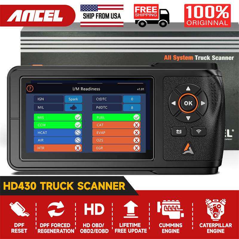 ANCELHD430重型卡车扫描仪DPF重置强制再生OBDII/HDOBD诊断工具