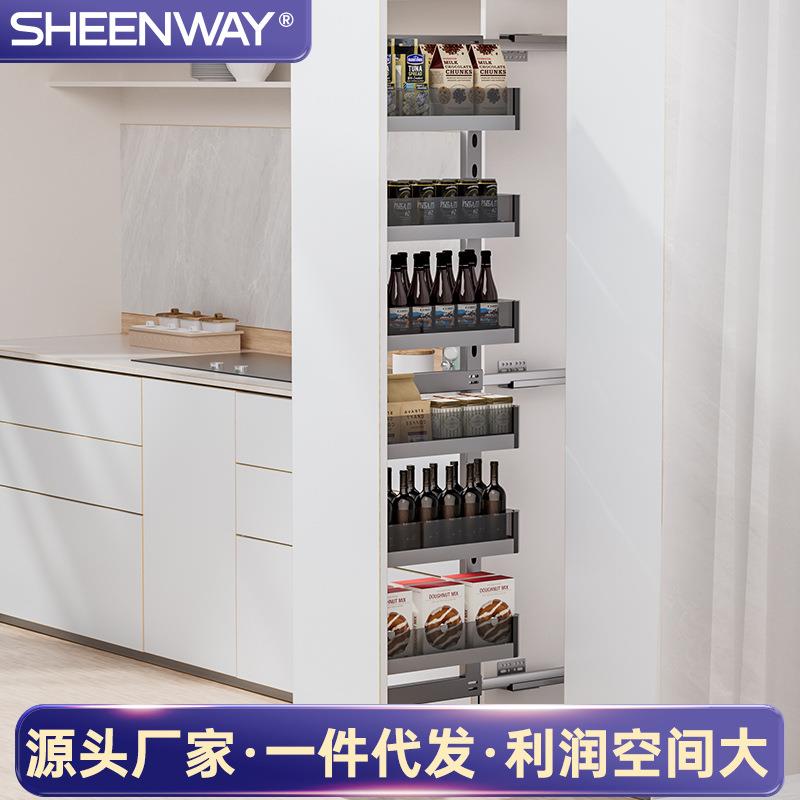 高深侧装拉篮零食柜高柜极窄厨房橱柜冰箱夹缝酒柜大怪物多层窄柜