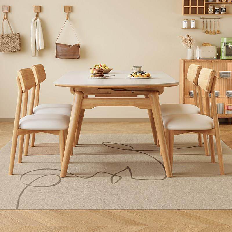 实木岩板餐桌椅原木风2025新款家用小户型吃饭桌北欧可变圆桌客厅,住宅家具,岩板餐桌,淘宝优惠券,粉丝福利购,淘宝优惠卷