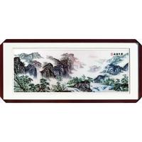 蘇繡裝框成品 客廳沙發(fā)背景墻紫氣祥云真絲底料懸空立體裱刺繡