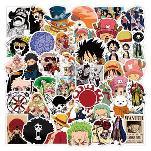 Luffy Stickers Anime 50pcs Notebook PIECE Sticker Motorc ONE