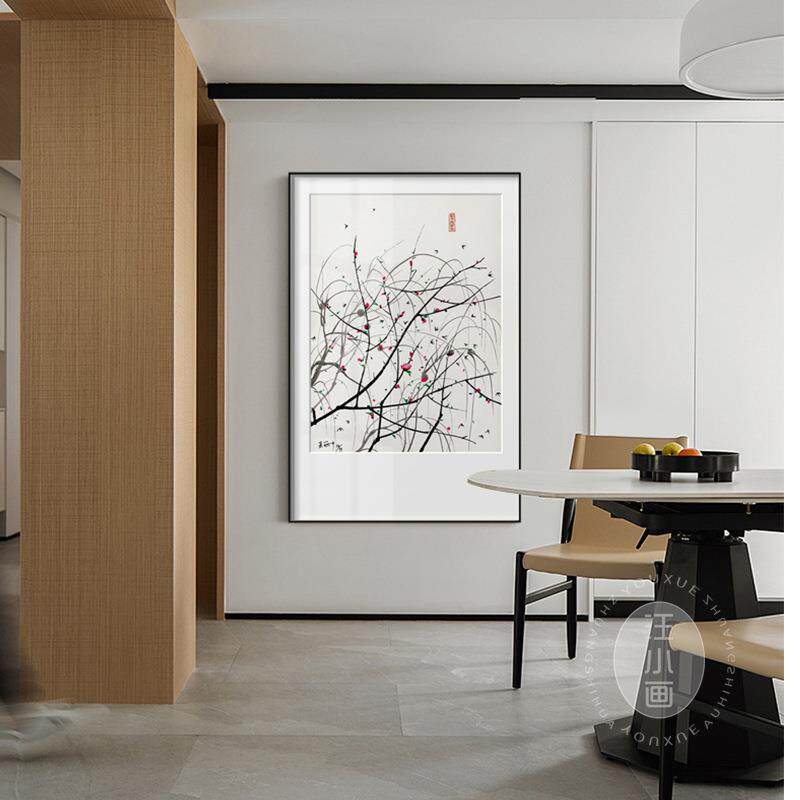 吴冠中版画新中式客厅书房吃饭歺民宿水墨风景餐厅装饰画墙壁画