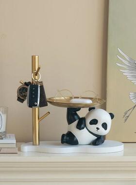摆件家居创意熊家猫托盘入户收玄关钥匙摆纳件客00-73151厅居装饰