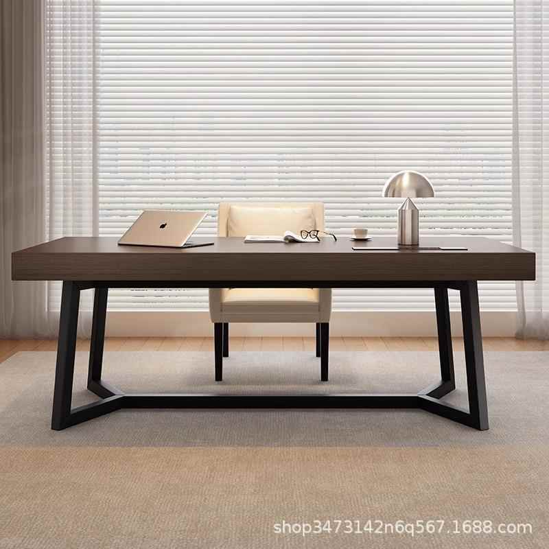 意式极简全实木书桌椅组合现代简约家用卧室书房写字台办公电脑桌