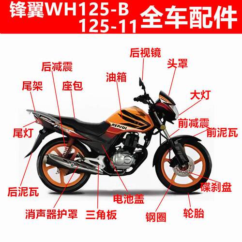 适用机车锋翼WH125-B导流罩 本田125-11配件大灯总成 客厅灯头罩