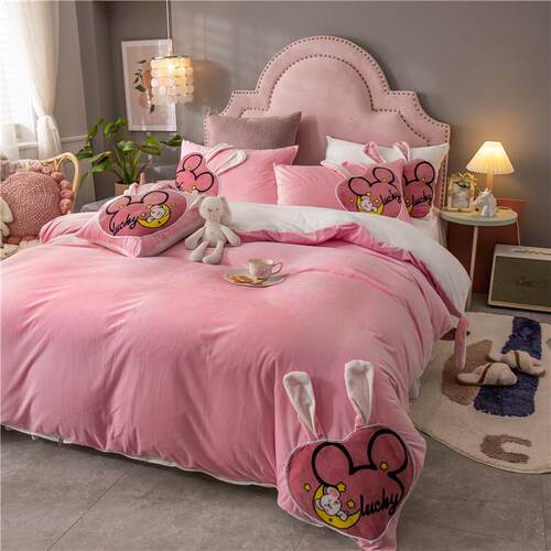 正品公主风冬可保暖珊瑚绒四件套加绒绒被套爱加厚床季裙款双面法