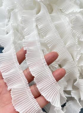 白色雪纺压褶睫毛2.5厘米宽&3.5厘米宽 精致小号对丝蕾丝花边