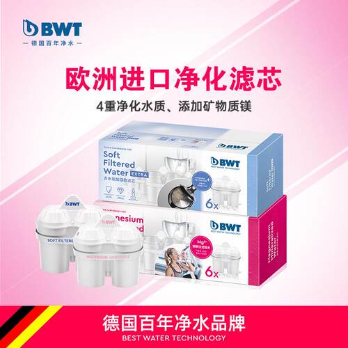 BWT净水壶滤芯家用过滤水壶厨房净水器德国倍世除水垢原装进口