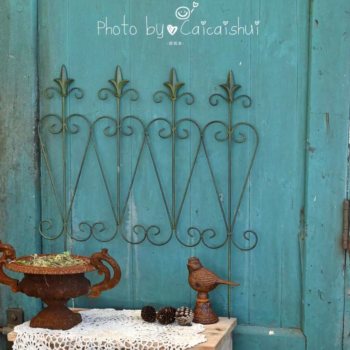 实心栅栏铁艺户外花园坛隔断庭院装饰篱笆矮护栏花架子支架花插