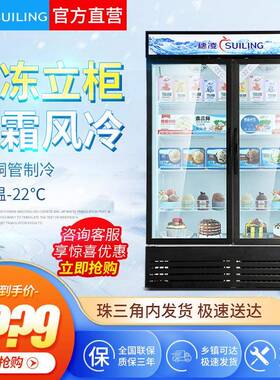 LD-1040M2W立式展示柜商用超市速冻柜冷藏饮料低温冷冻啤酒柜