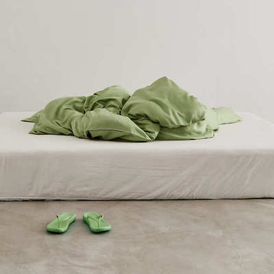 单笠天肤丝感60s枕套冰纯色凉赛尔被夏季莱单人亲品对丝被套1床单