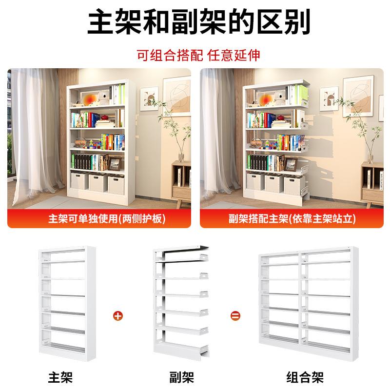 虎家用制雄架儿童多书层SJ-001收纳置物架钢旋转书柜一体靠墙六层
