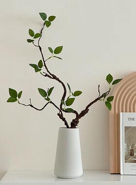 高级感小众彷真绿色植物桌面摆件彷真花花瓶客厅插花轻奢电视柜装