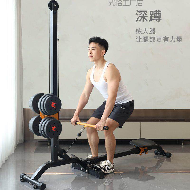 哑铃划船机多功能可折叠重量调节家用男士哑铃套装健身器械
