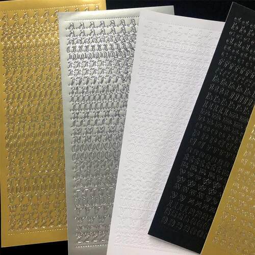 2 Sheets Number Letters Alphabet Plaid Decorative Stickers f