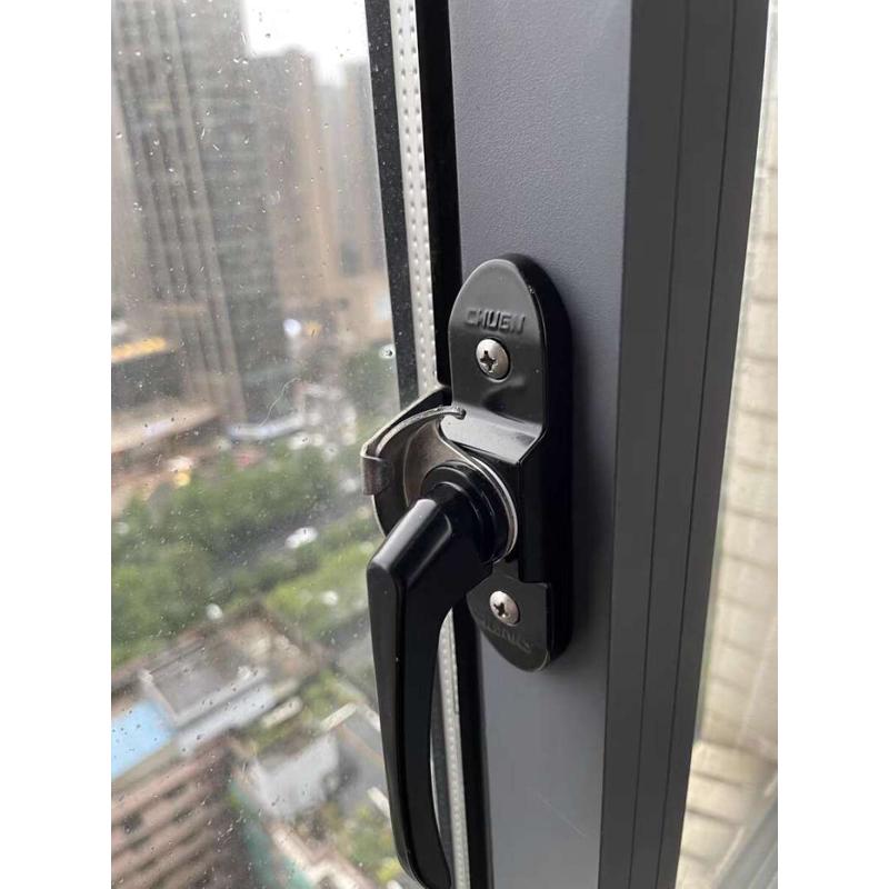 加厚不锈钢门窗月牙锁铝合金塑钢推拉平移阳台玻璃窗搭扣半月勾