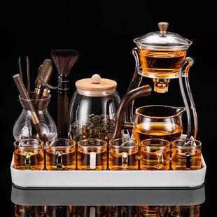 高档透茶明玻璃懒人半动自茶套装家用功夫茶具宫灯泡茶器壶杯小套