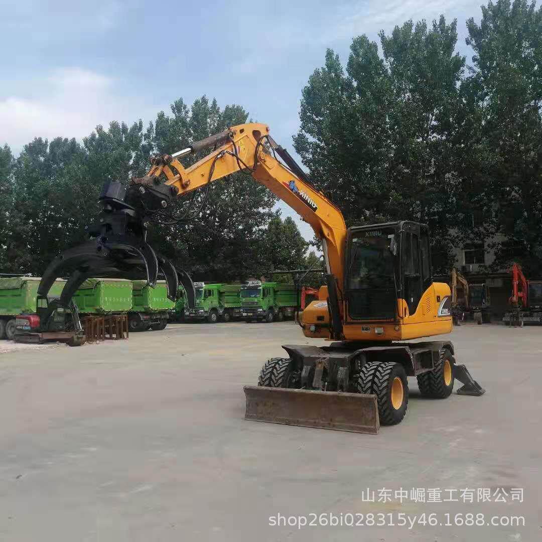 供应犀牛85/95型号轮式抓木机 微型挖掘机工程车液压旋转一机多用