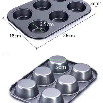 6 Cups Muffin Pan non-stick Cupcake Baking Bakeware Mould