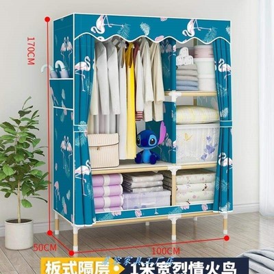 衣柜收纳架实木简易衣柜布衣柜新款双人推拉门衣橱卧室家具柜子