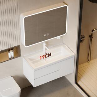 抽屉浴室柜陶瓷一体悬空洗手盆卫生间洗脸盆柜组合全铝卫浴柜台盆