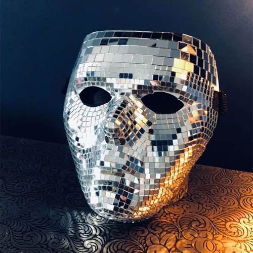 Disco Ball Glitter Face Mask 迪斯科舞镜面面罩万圣节面具