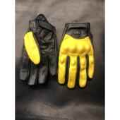 四季 水泥灰新款 覆古哈雷机车手套骑行机车男女防摔真皮黄色透气AI