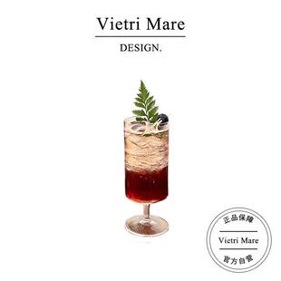 Vietri Mare玻璃杯中古直筒高脚果汁杯冷饮杯鸡尾酒杯子丨安琪拉A