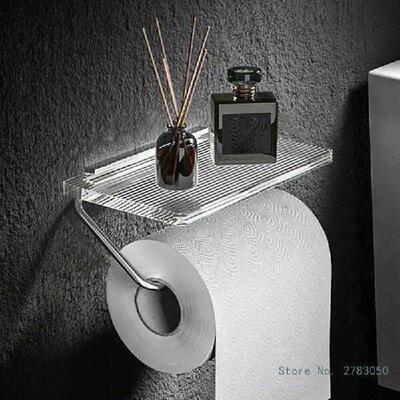 Luxury Gold Toilet Paper Holder with Shelf No Punching